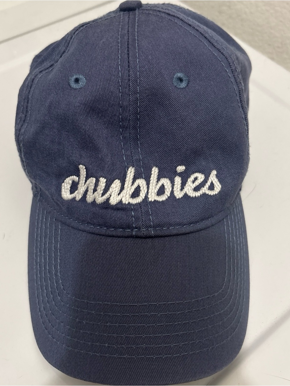 chubbies Navy Blue Cap with White Script Logo
